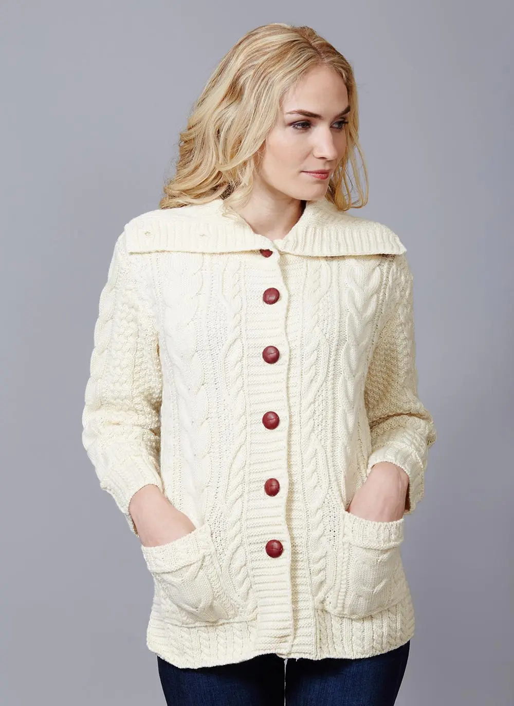 Grainne Aran Collar Cardigan