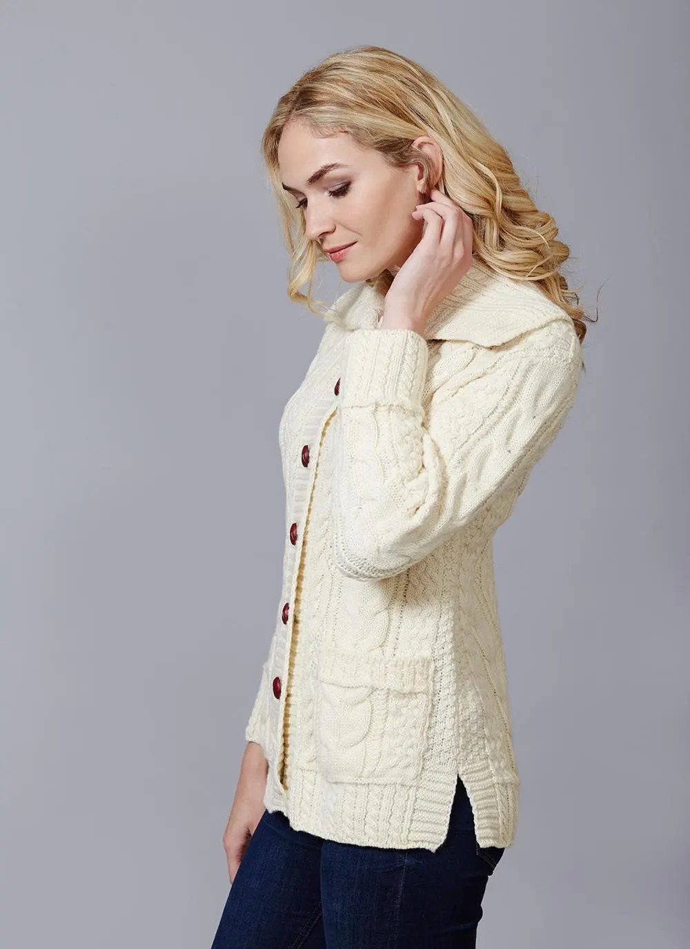 Grainne Aran Collar Cardigan