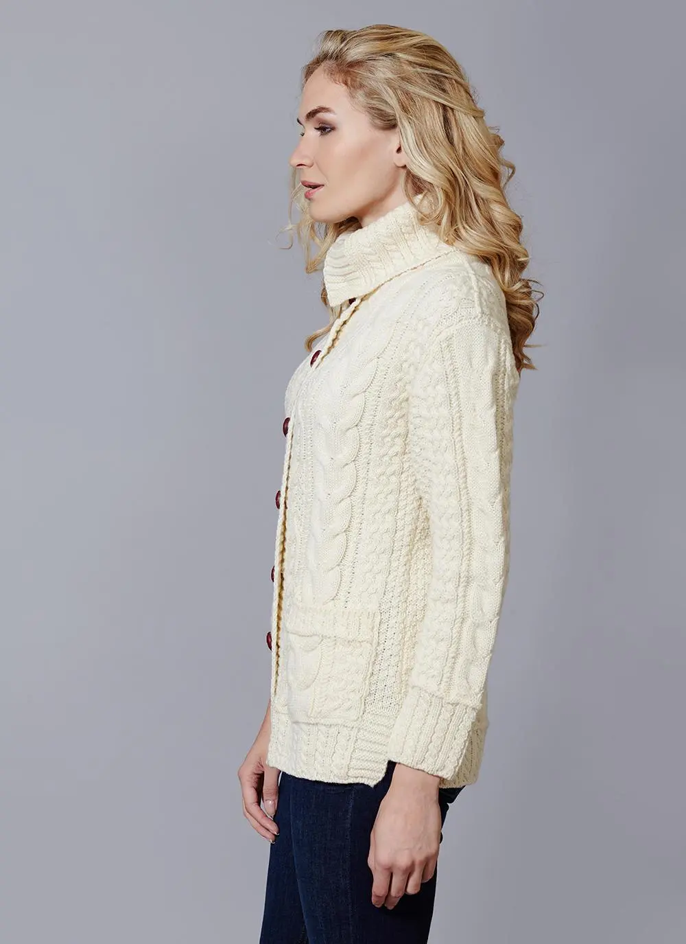 Grainne Aran Collar Cardigan