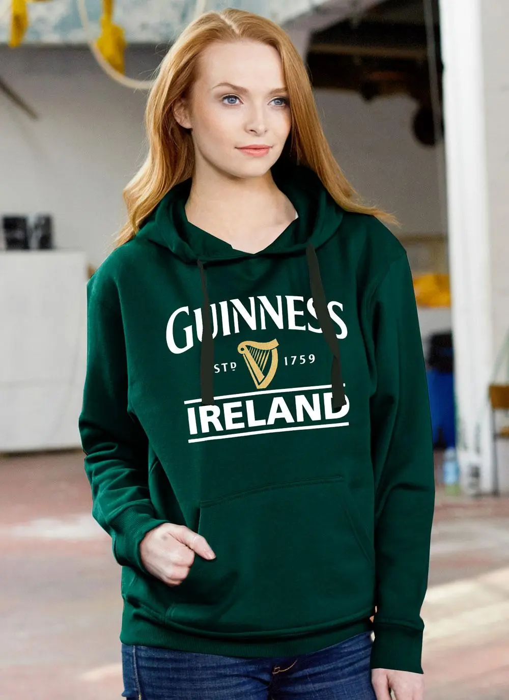 Guinness Hoodie Bottle Green | Blarney