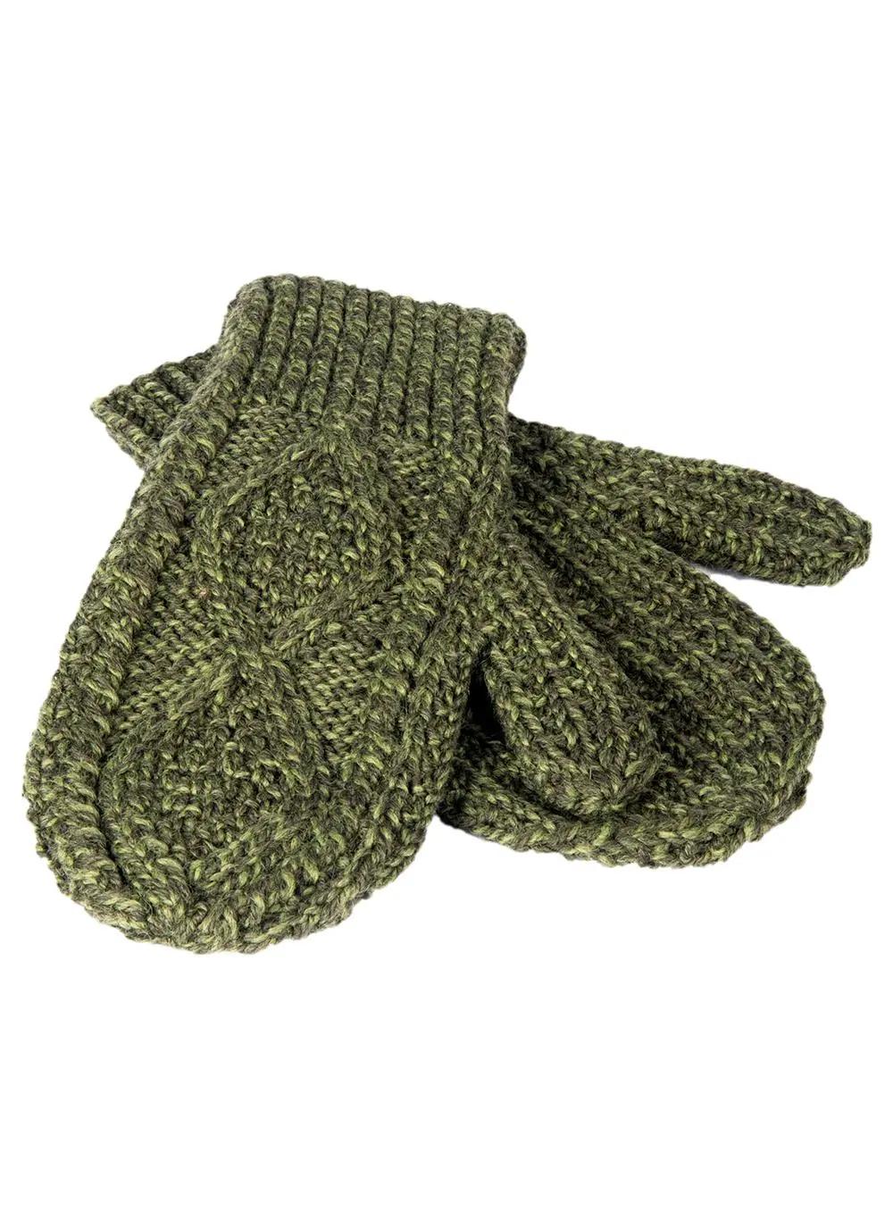Hand-Knit Aran Mittens
