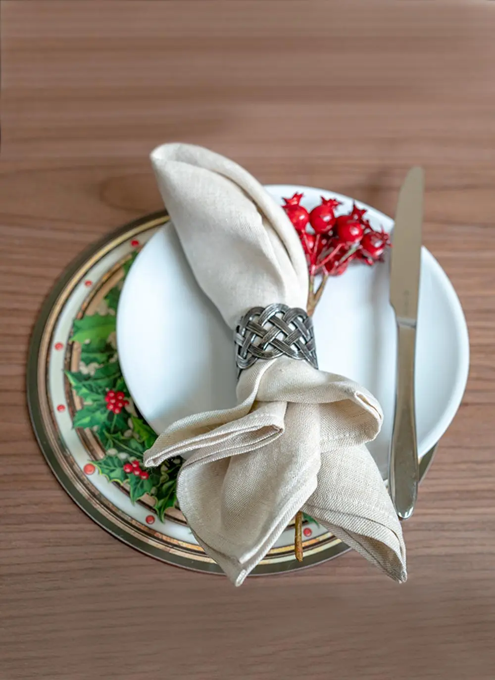 Holly Wreath Placemats Set of 4