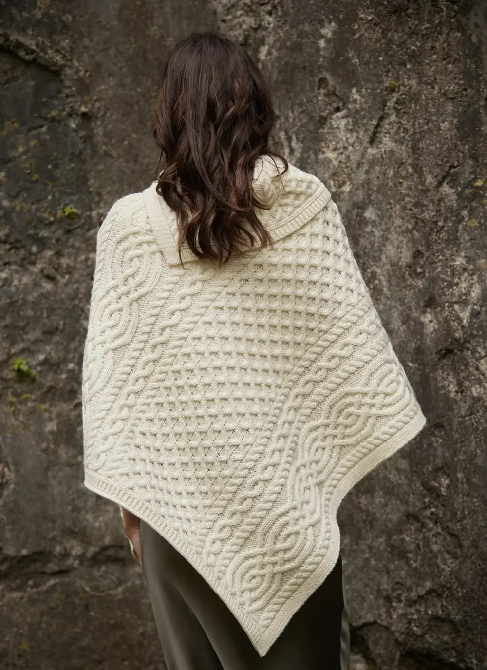Honeycomb Cable Button Poncho 