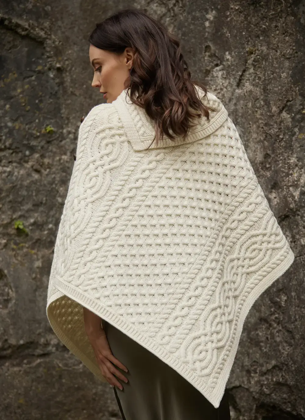 Honeycomb Cable Button Poncho 