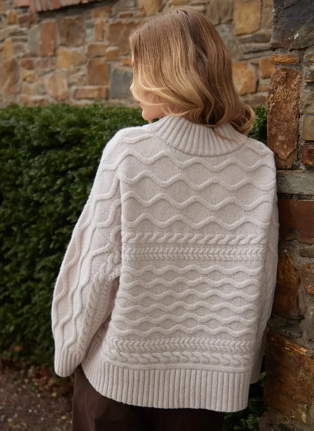Horizontal Aran Crew Neck 