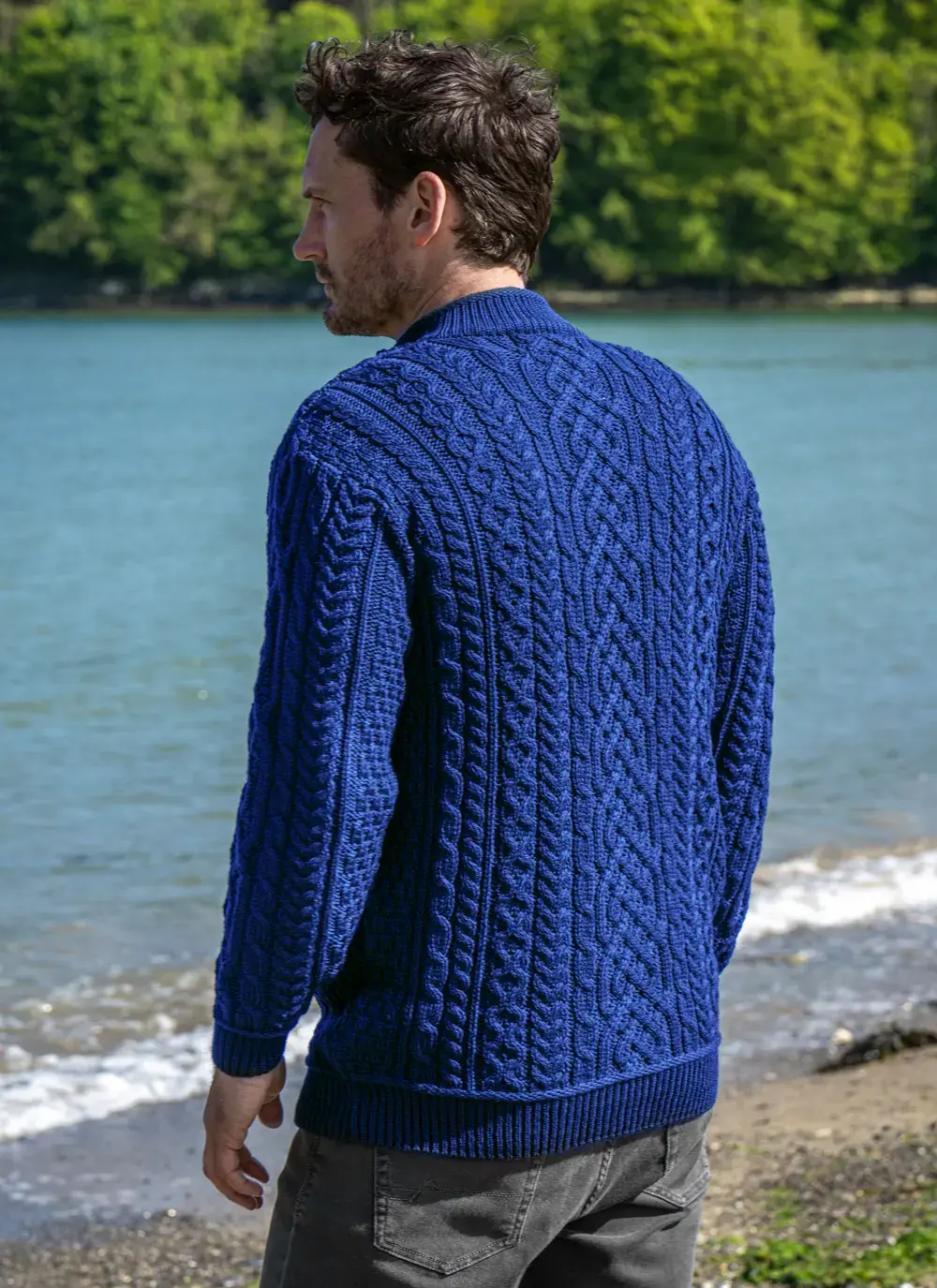 Inisheer Supersoft Wool Half Zip Aran Sweater