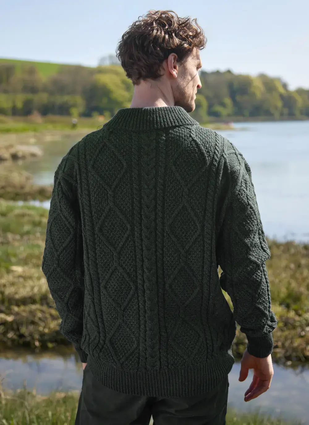 Inishmore Half Zip Aran Sweater