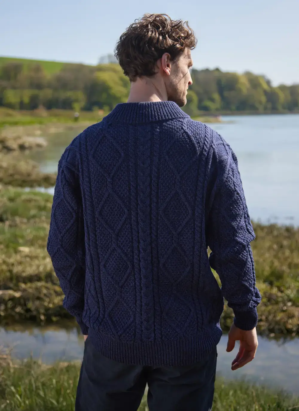 Inishmore Half Zip Aran Sweater