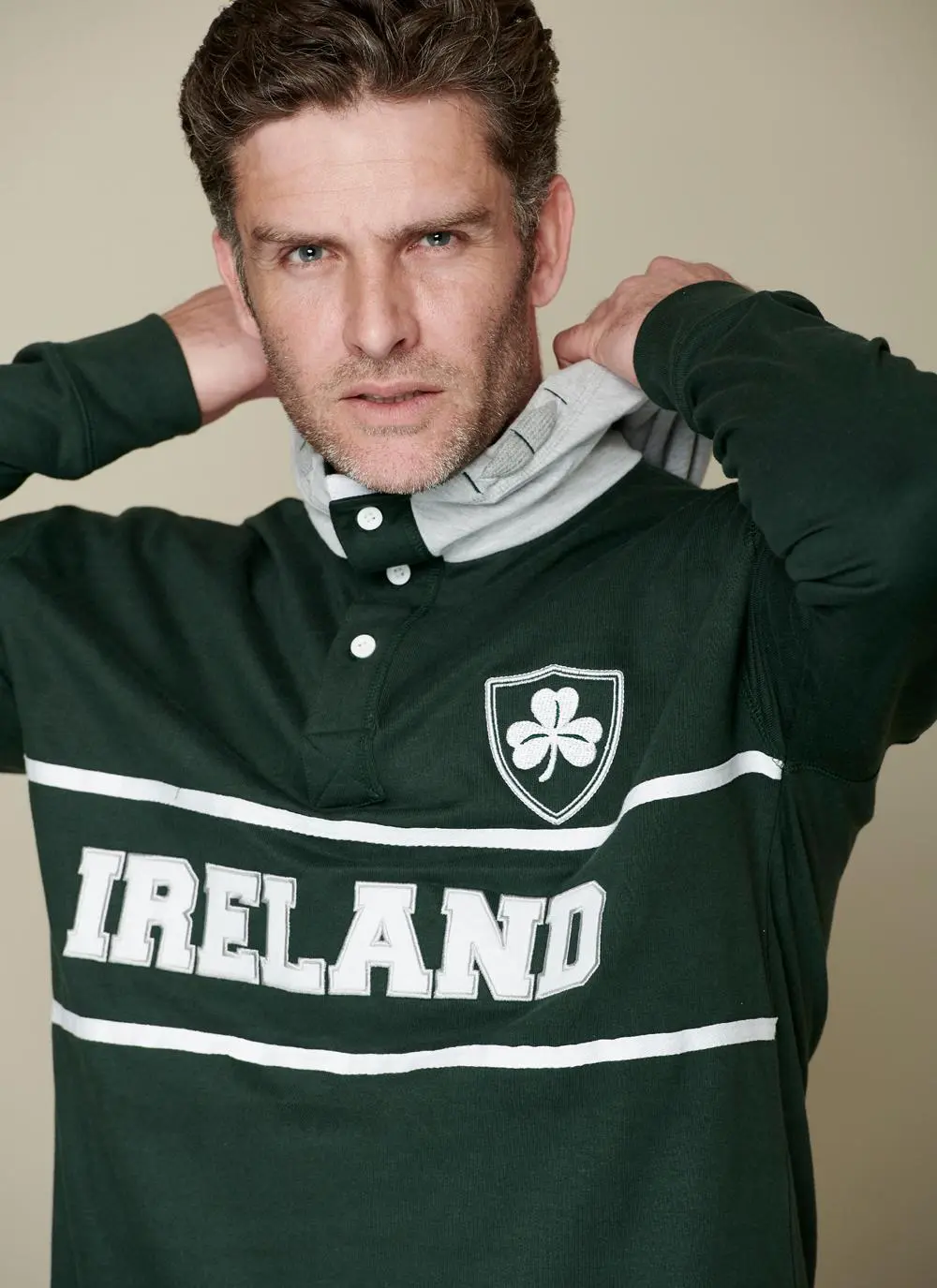 Ireland High Neck Button Hoodie