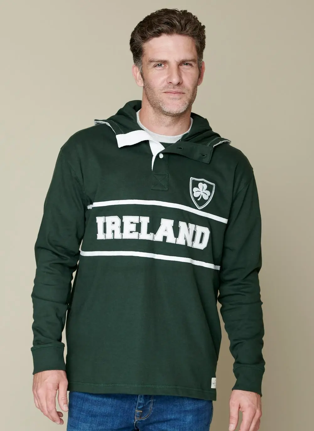 Ireland High Neck Button Hoodie