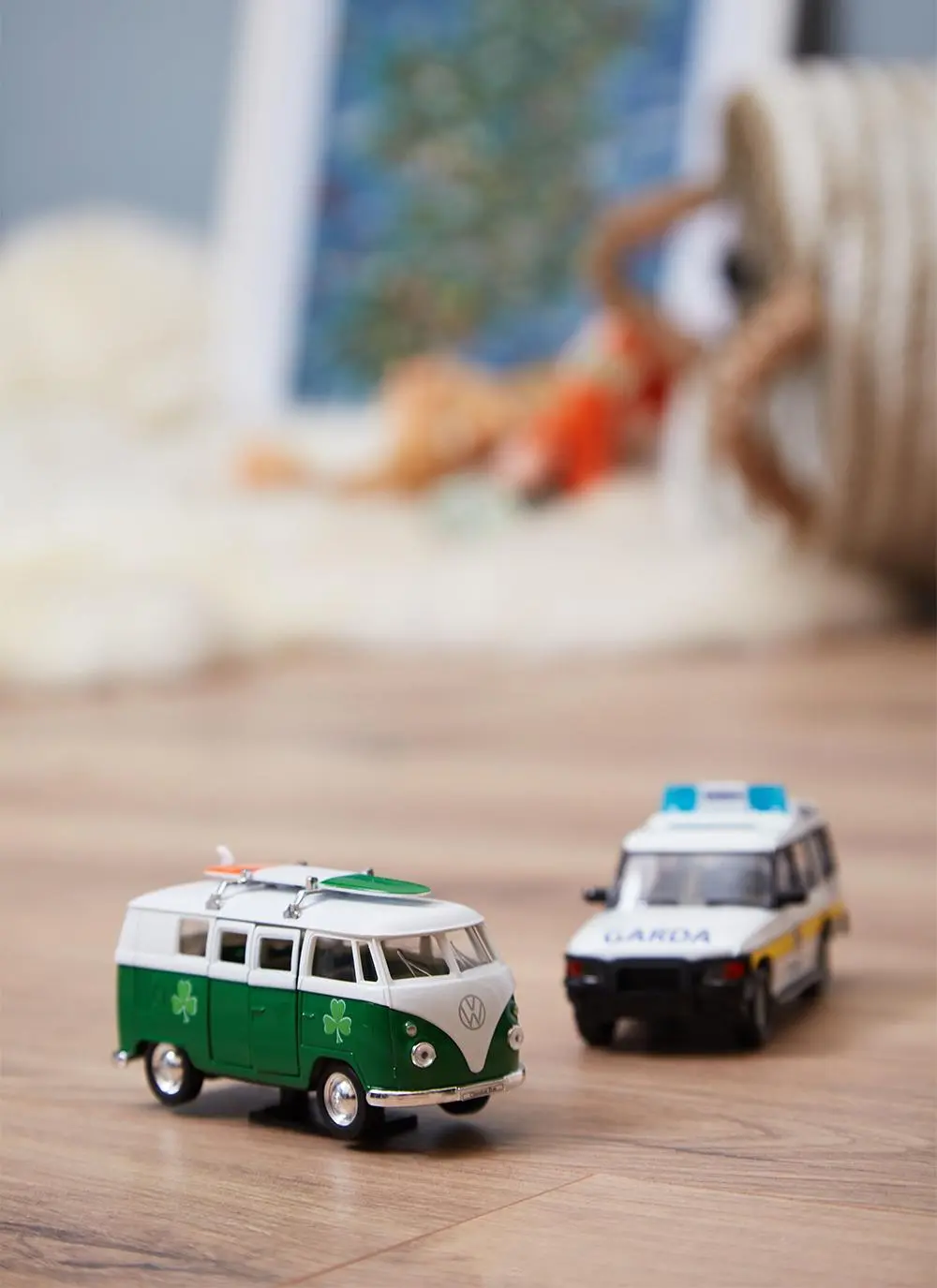 Campervan with Irish Tricolor Surfboard Model