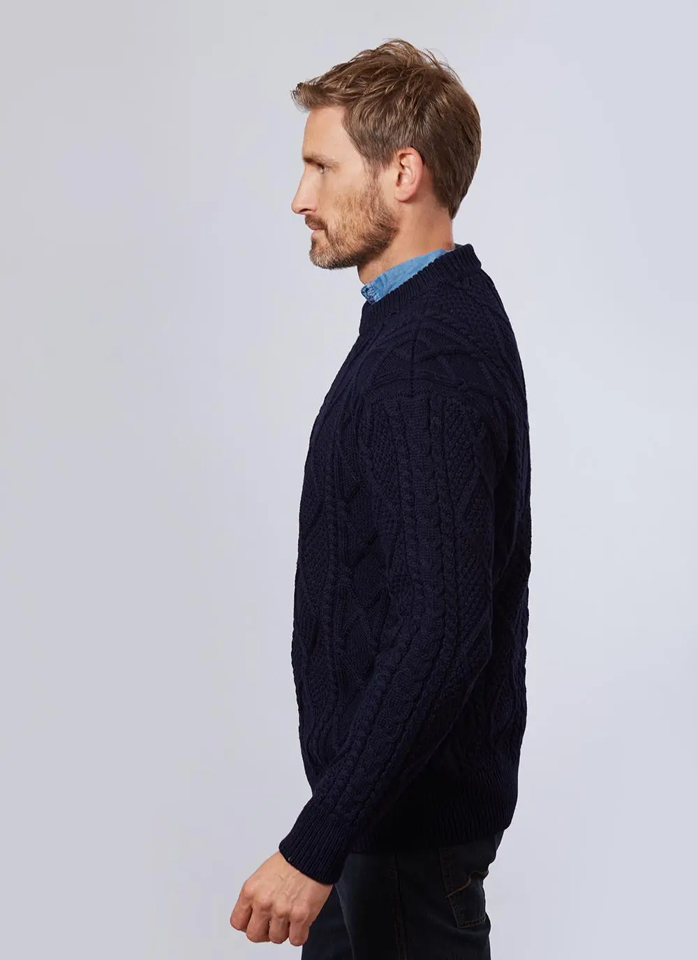 Jamie Crew Neck Aran Sweater