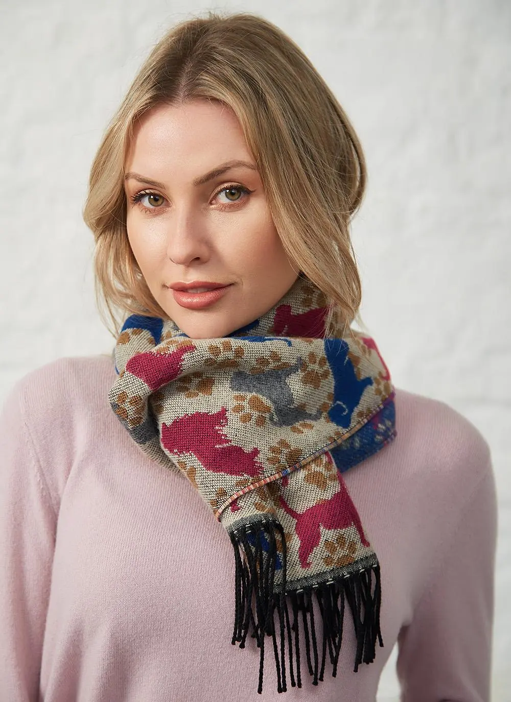 Dog Fringed Scarf