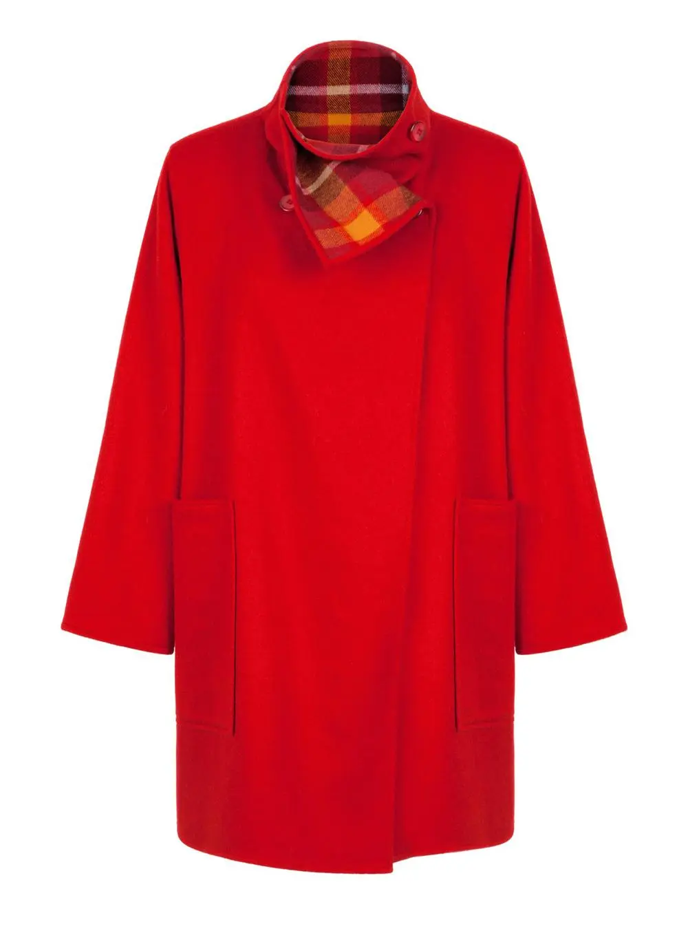 Pure New Wool Funnel Neck Coat