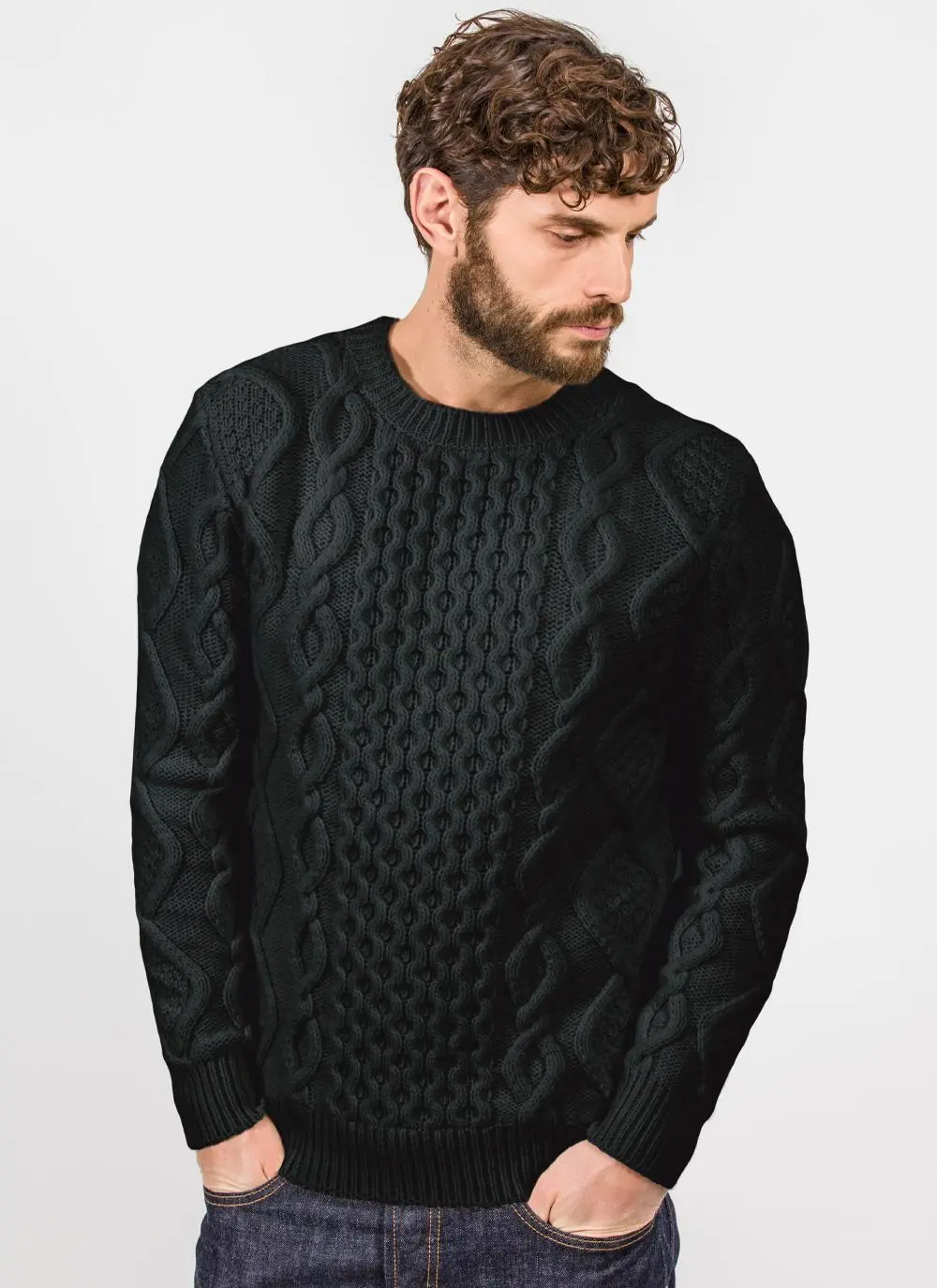 John Crew Neck Aran Sweater