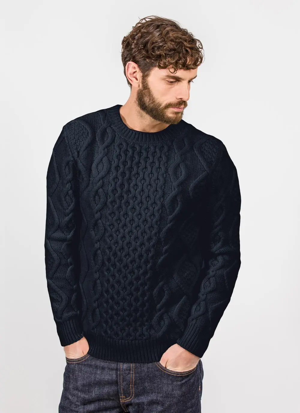 John Crew Neck Aran Sweater