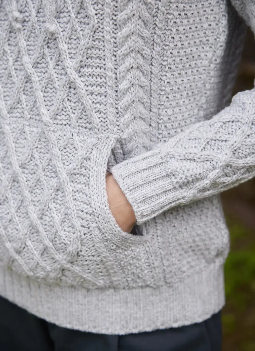 Aine Kangaroo Pocket Aran Sweater