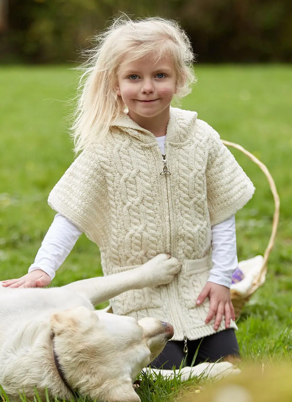 Kids Aran Hooded Cape