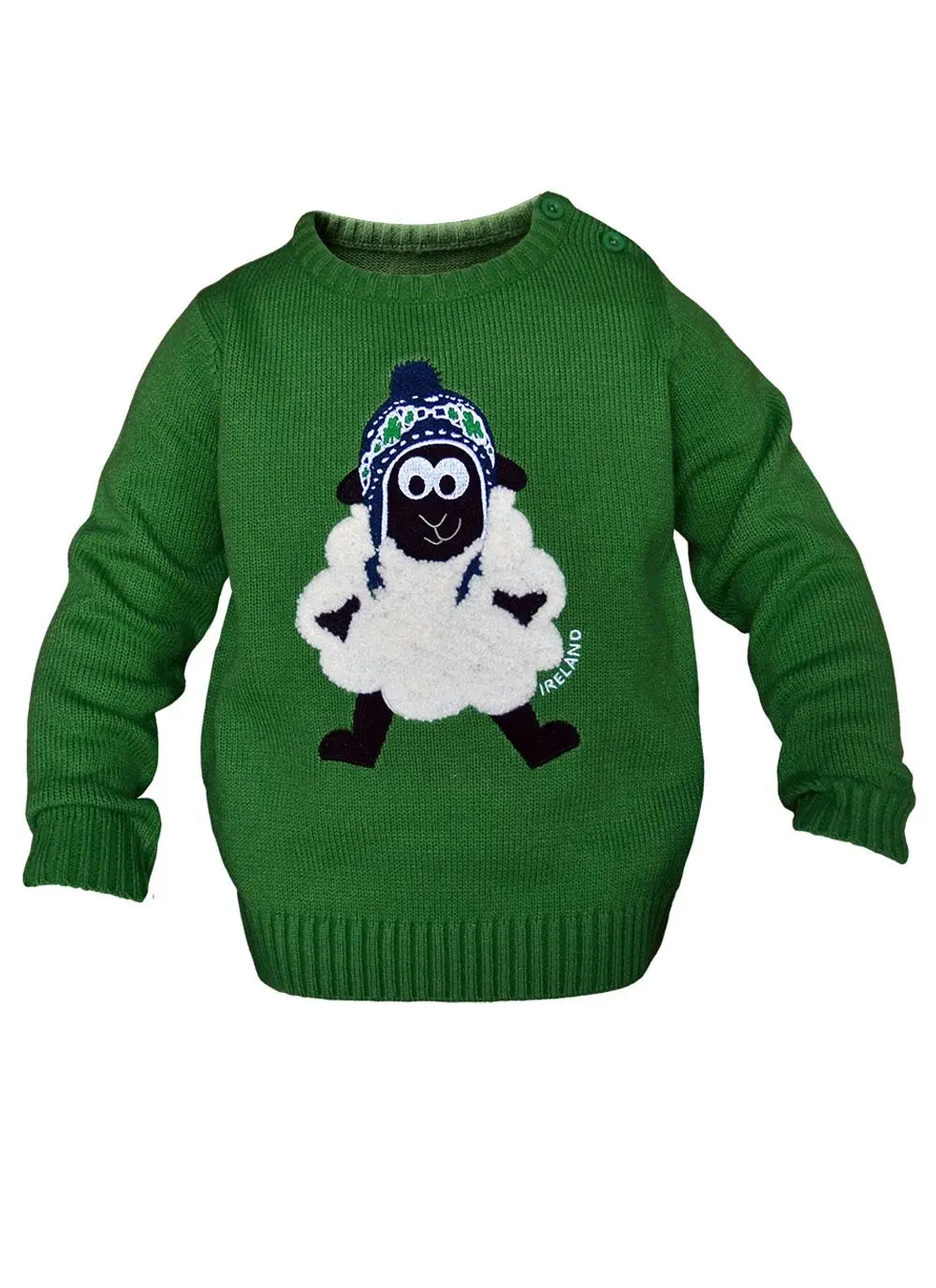 Kid's Knitted Sheep Green Sweater