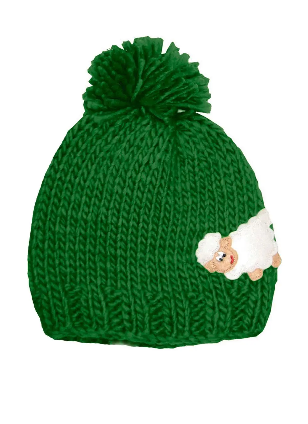 Kid's Knitted Sheep Hat Green