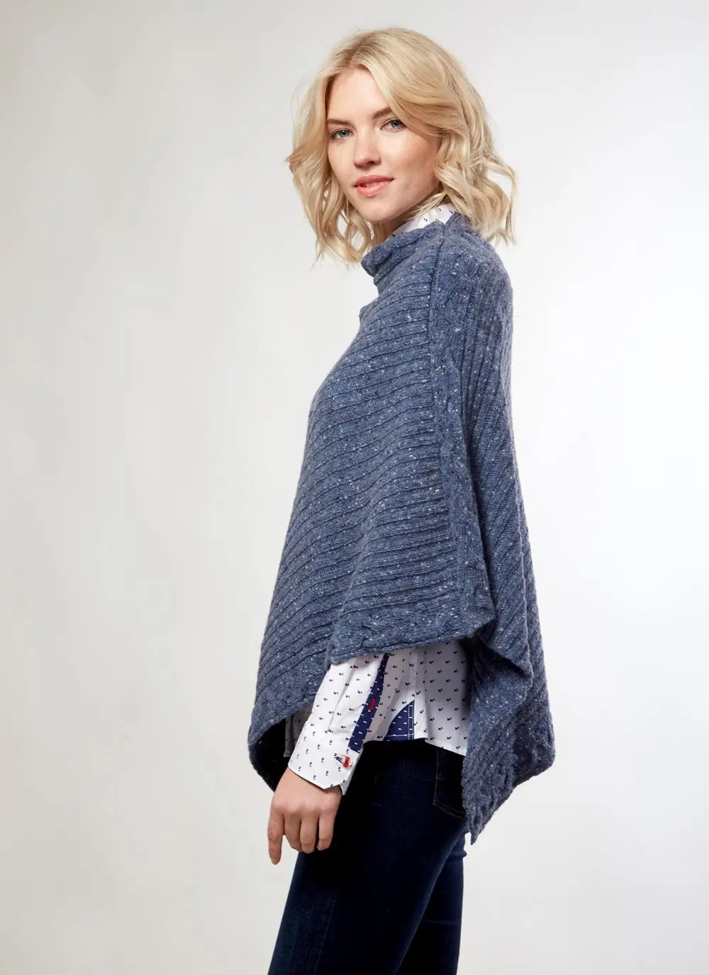 Kilcar Ribbed Cable Poncho