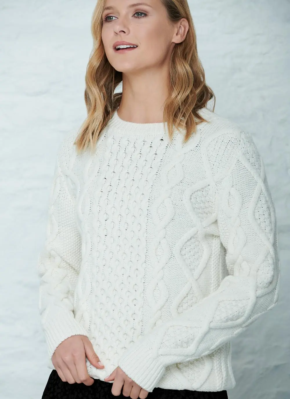 John Crew Neck Aran Sweater