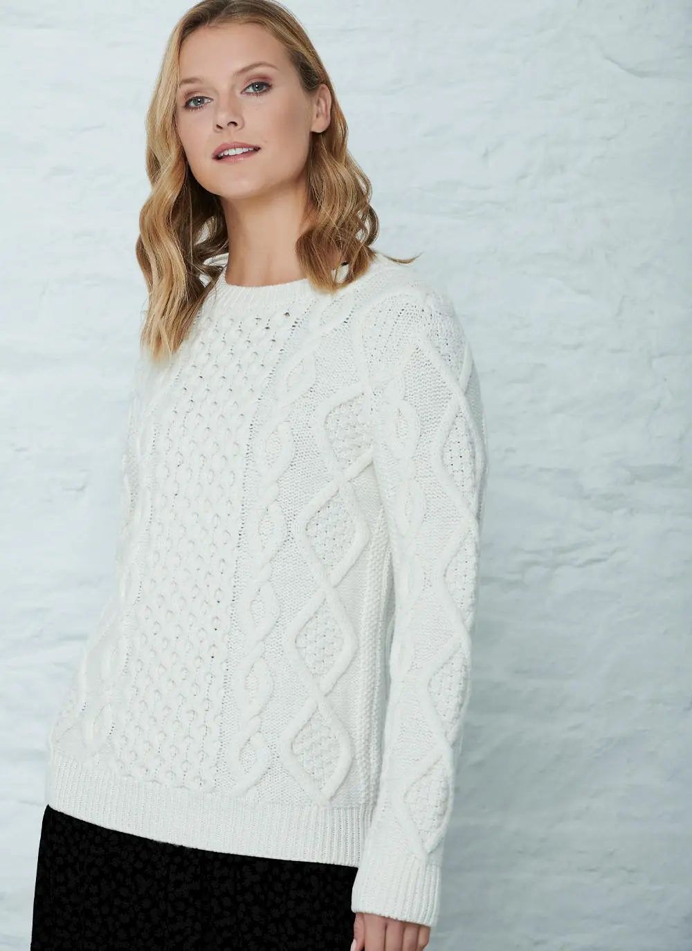 John Crew Neck Aran Sweater