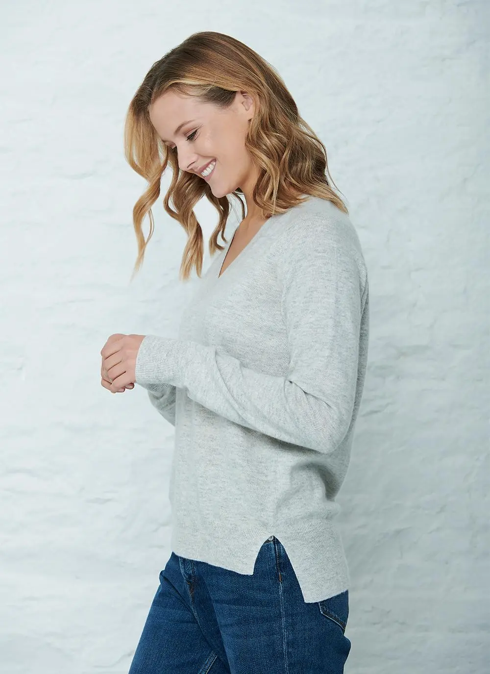Wool Cashmere V-Neck Sweater