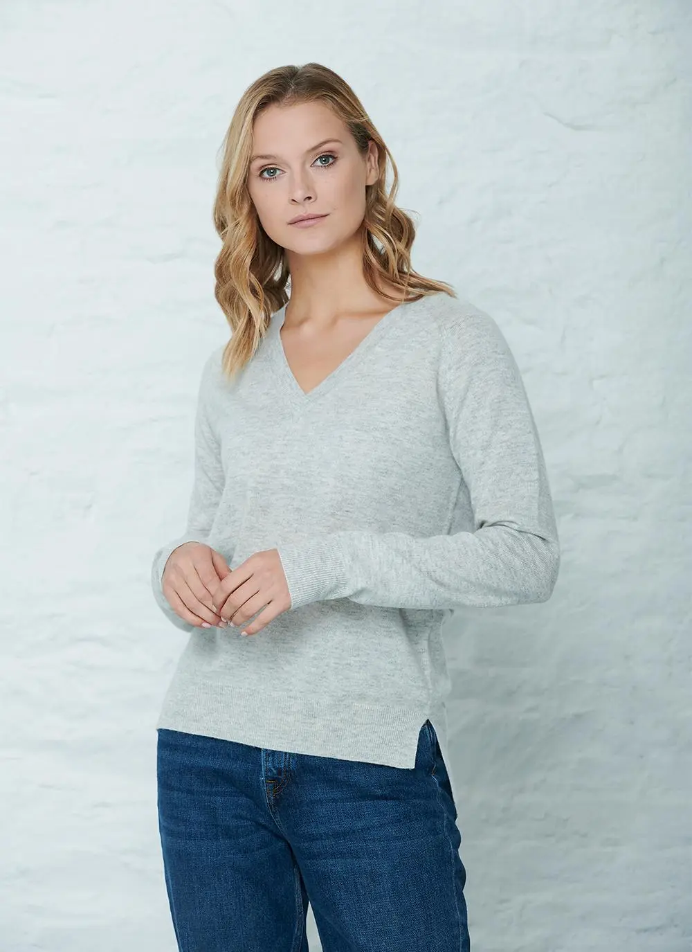 Wool Cashmere V-Neck Sweater