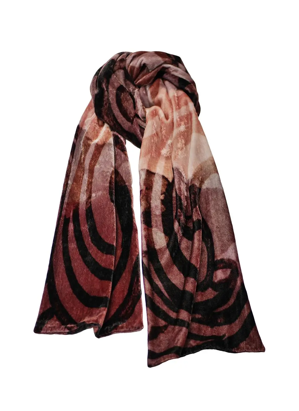 Celtic Swirl Double Velour Scarf - Mocha