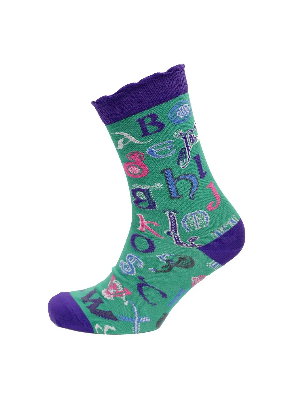 Set of 2 Ladies Celtic Alphabet Socks