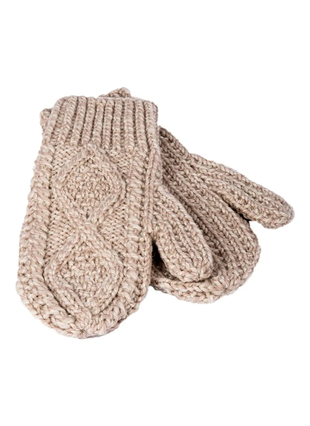 Hand-Knit Aran Mittens
