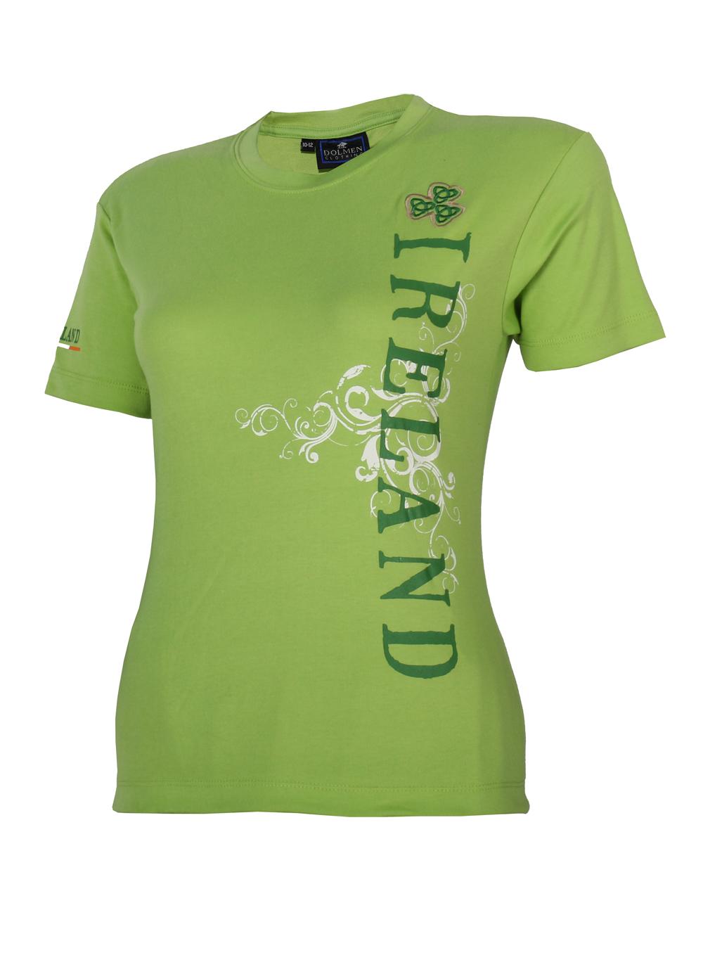 Download Ladies Ireland Side Print T-Shirt Green | Blarney