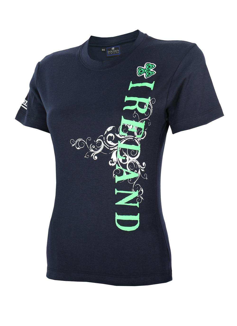 Download Ladies Ireland Side Print T-Shirt Navy | Blarney