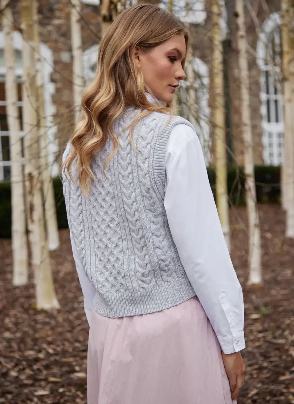 Ladies Sleeveless Aran Vest