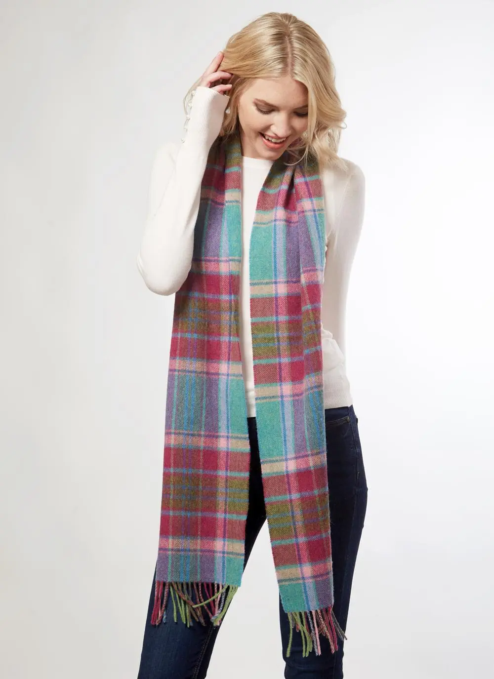Lambswool Scarf Multi Check