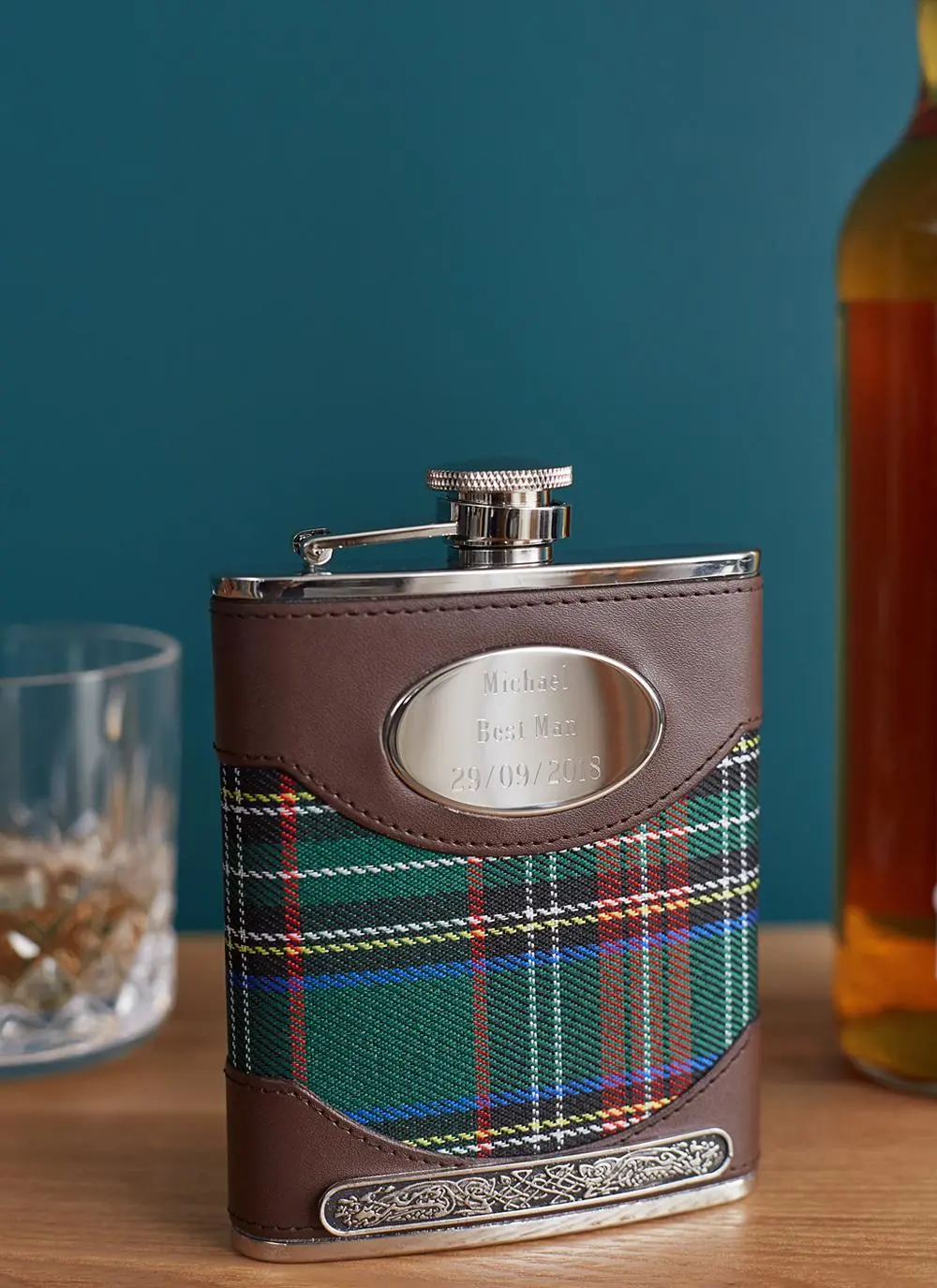 Personalized Tartan Hip Flask