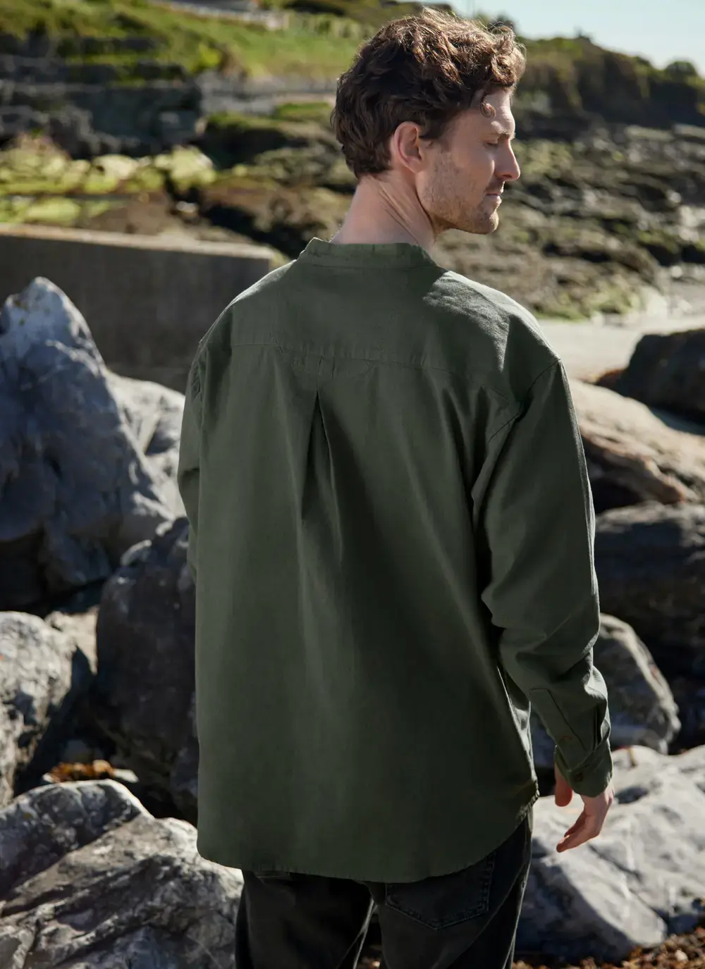 Andrew Cotton Linen Grandfather Shirt