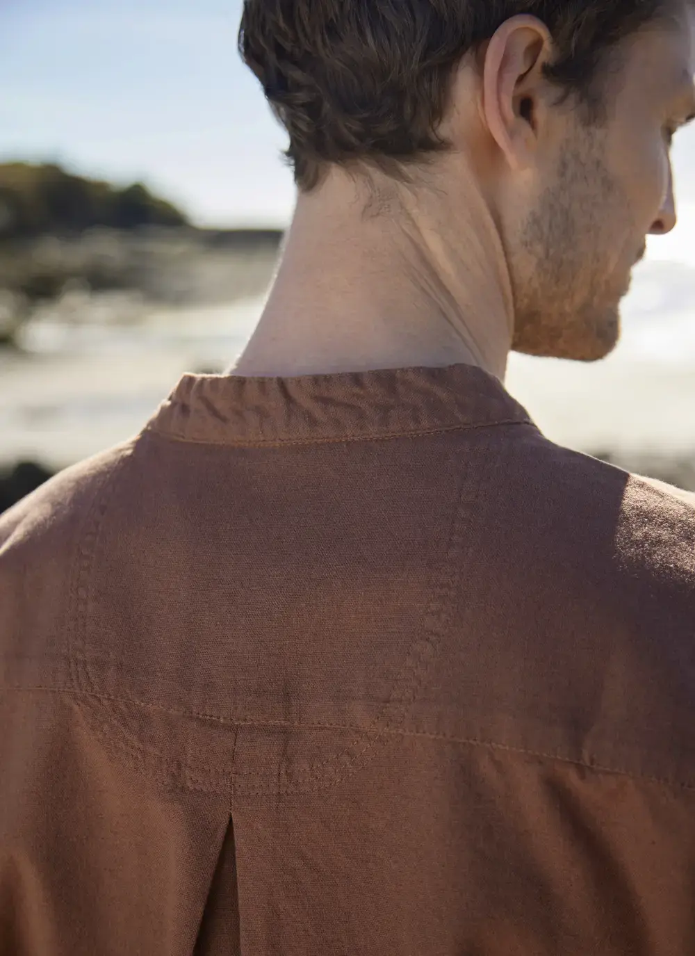 Andrew Cotton Linen Grandfather Shirt
