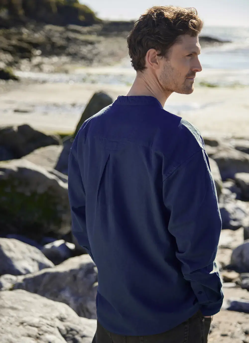 Andrew Cotton Linen Grandfather Shirt