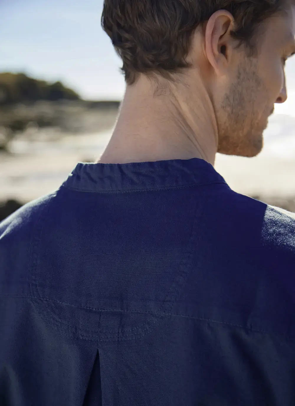 Andrew Cotton Linen Grandfather Shirt
