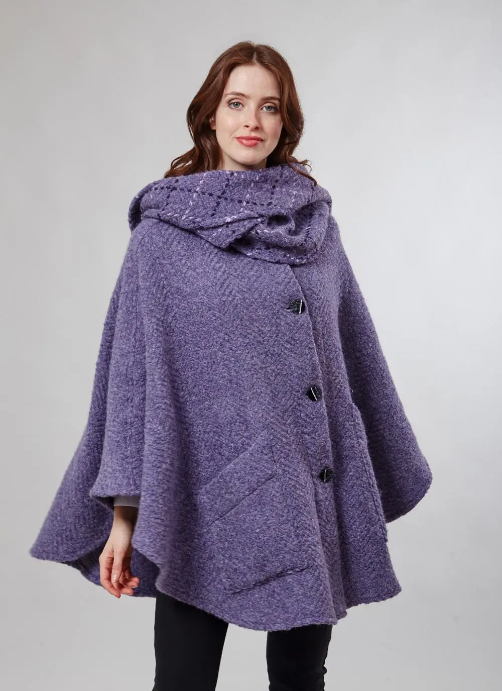 Lisa Hooded Cape Violet