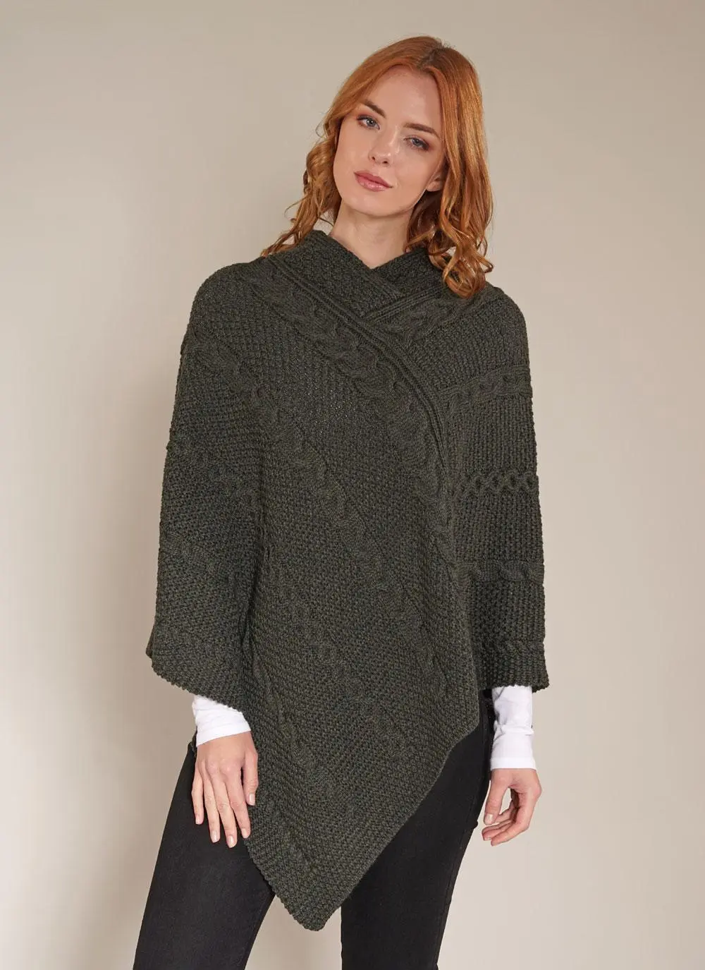 Maire Aran Wool Poncho