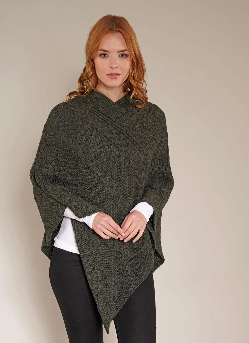 Maire Aran Wool Poncho