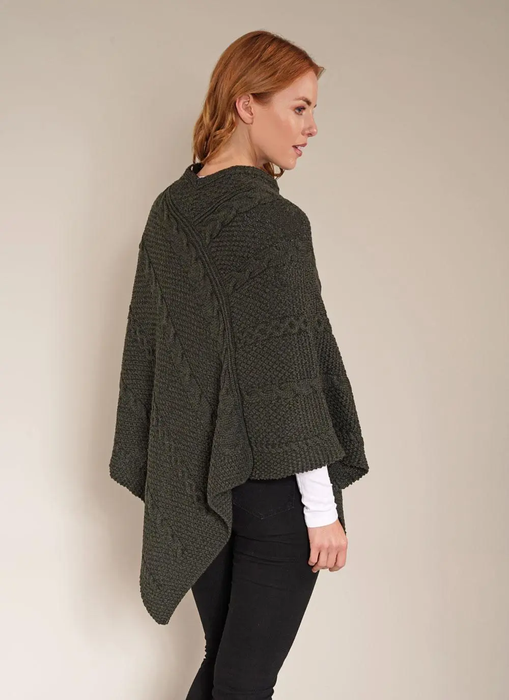 Maire Aran Wool Poncho
