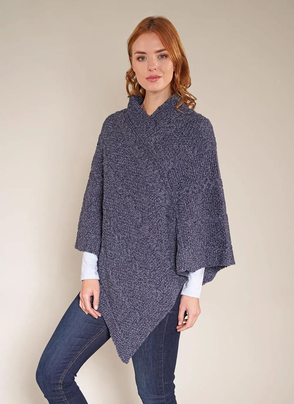 Maire Aran Wool Poncho