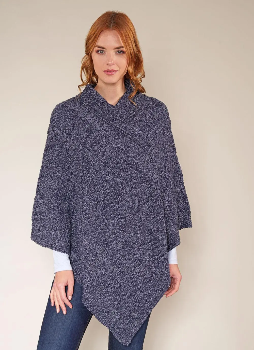 Maire Aran Wool Poncho