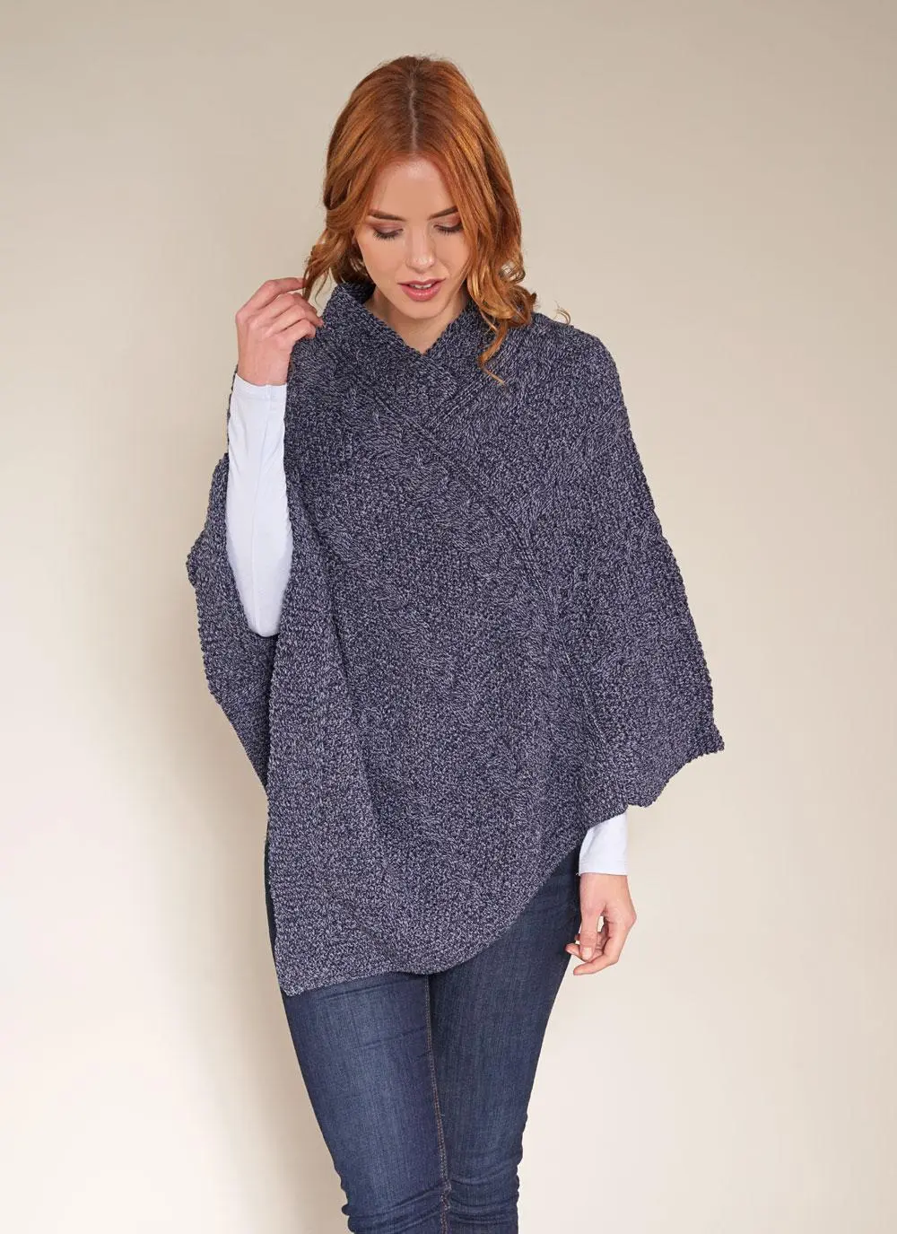 Maire Aran Wool Poncho