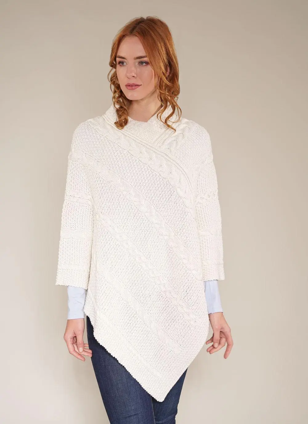 Maire Aran Wool Poncho