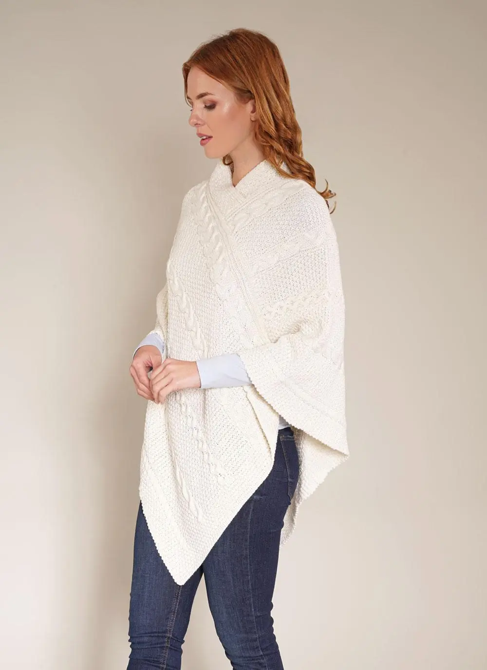 Maire Aran Wool Poncho